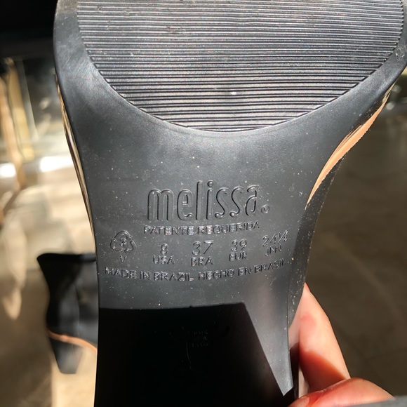 melissa black patent classic chunky heeled rain boots - Picture 6 of 7